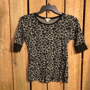 Ladies Leopard Print Short Sleeve Thermal